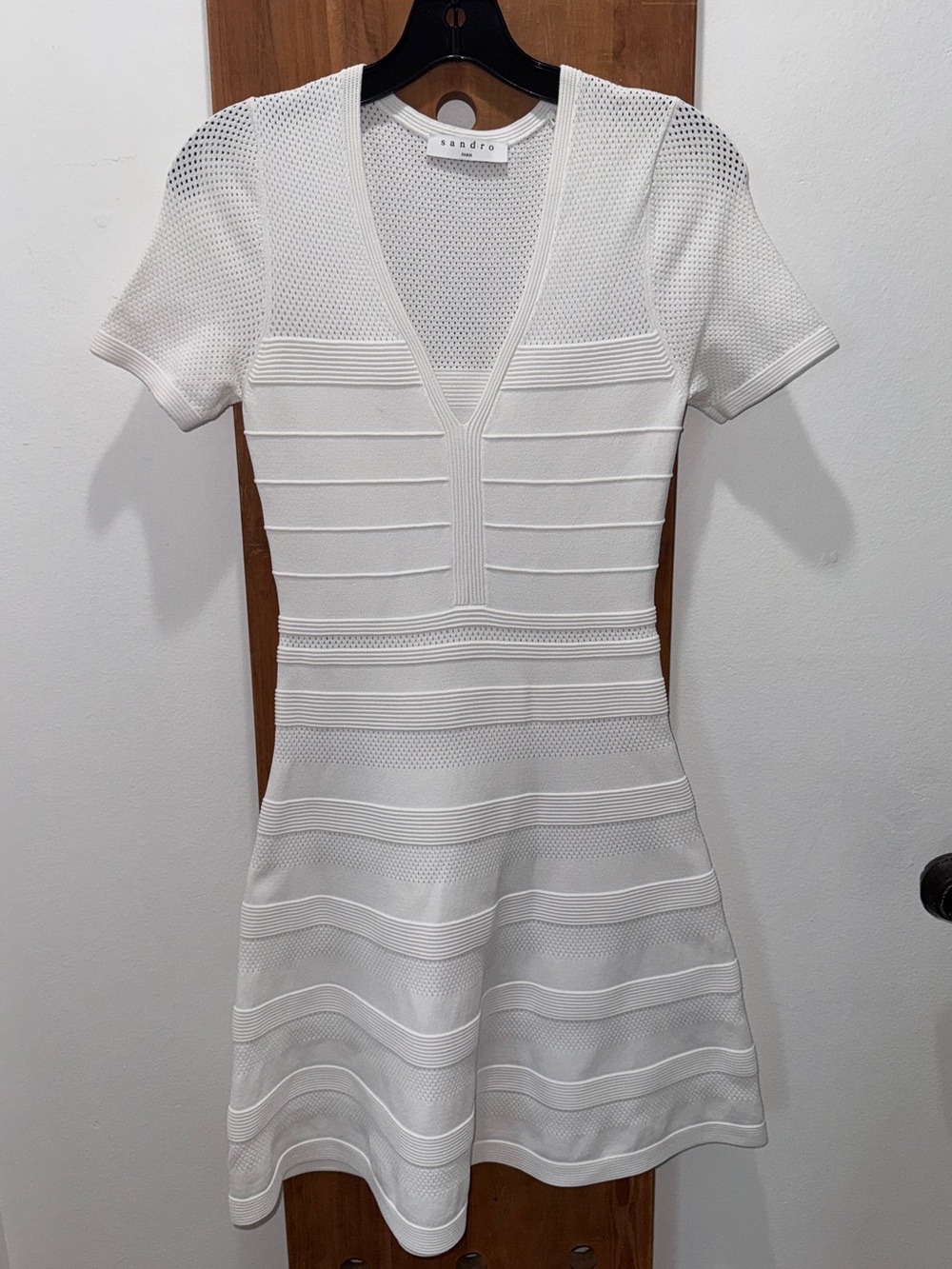 Sandro Knit Eyelet Dress - Picture 3 of 7